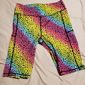 Zyia rainbow leopard shorts